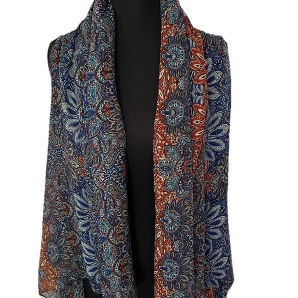 Boho Style vest/ Wrap Silky paisley Print